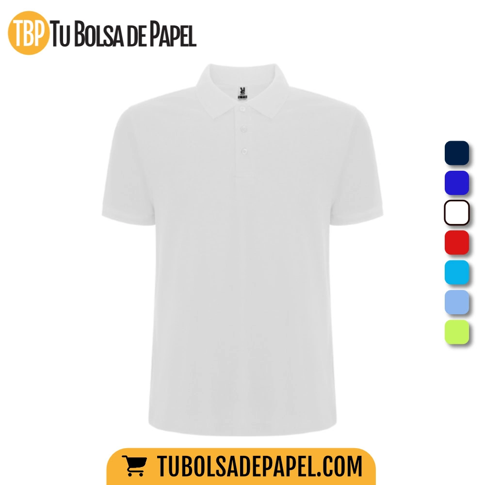 Polo infantil personalizado manga corta - blanco